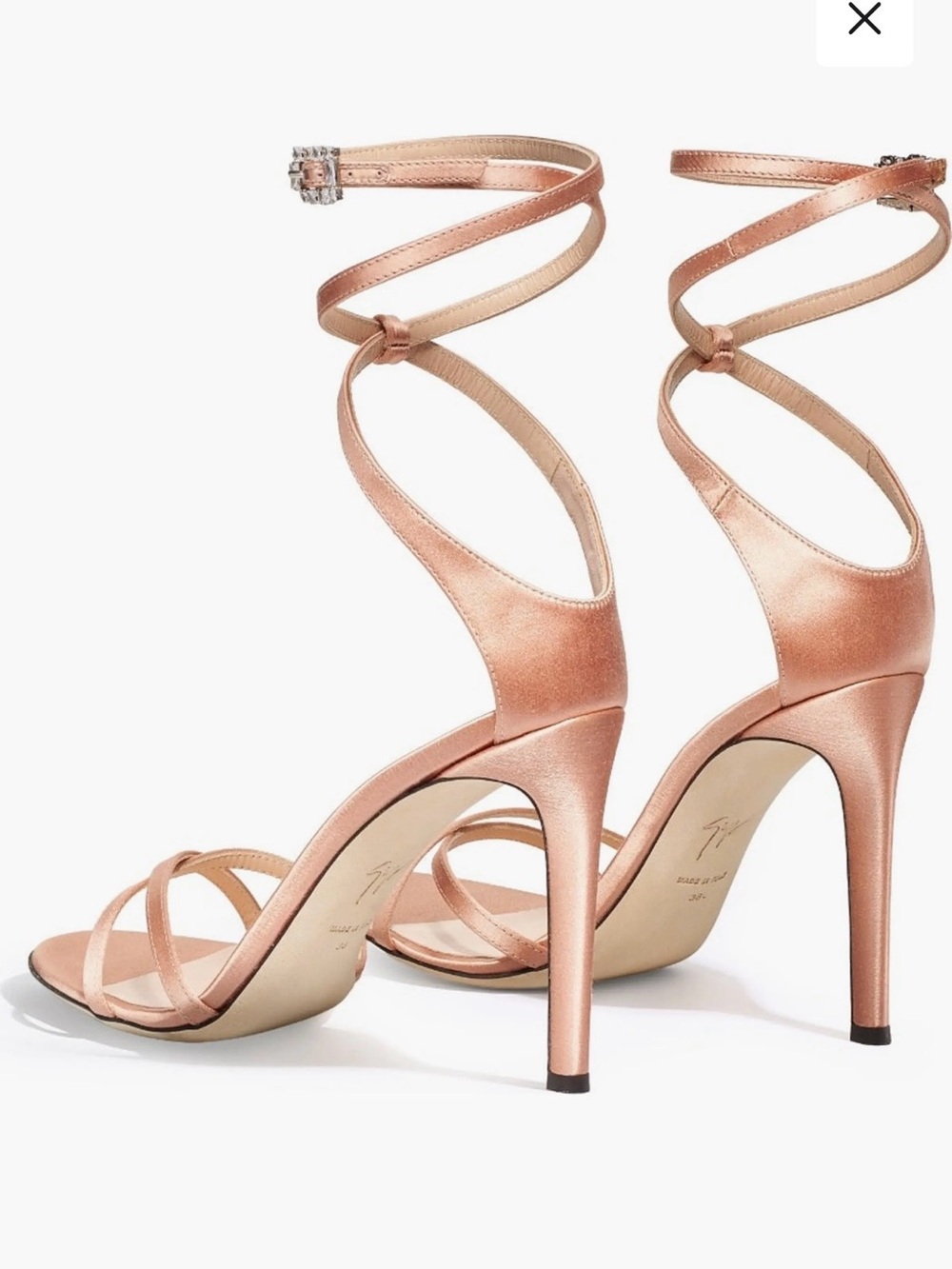 Temperley London Vixen Satin Strappy Sandals - Nude - Picture 4 of 5